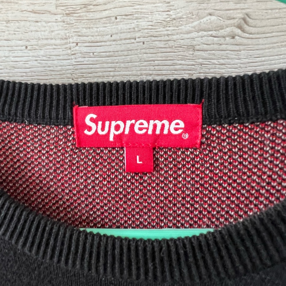 Supreme Black Crewneck Sweater with Red graffiti Design - Picture 5 of 5